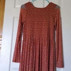 Long sleeve Free People flowy fall dress